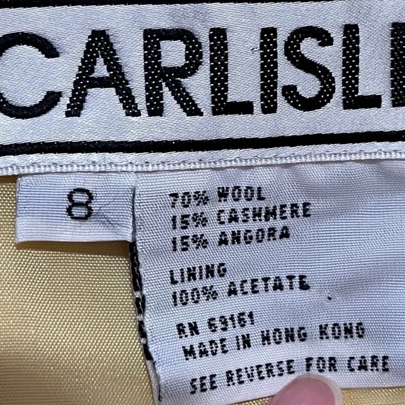 Carlisle Yellow Wool Cashmere Angora Blend Zip Car Coat – Size 8 - Picture 9 of 9